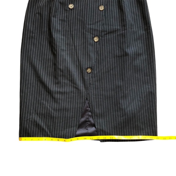 Dress Forum Navy Blue and White Pin Stripe Sleeveless Dress Large - Picture 8 of 10